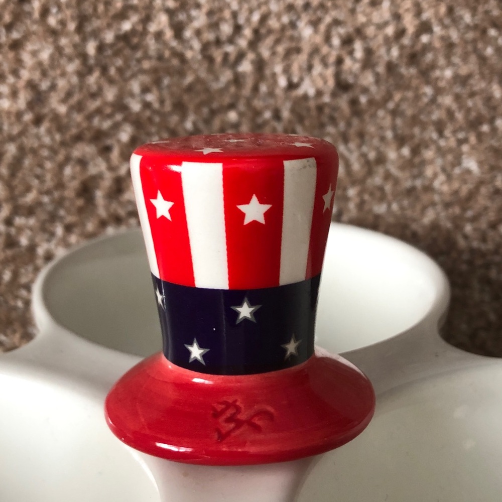 Nora Fleming Uncle Sam hat patriotic red white blue ceramic attachment - Picture 4 of 6